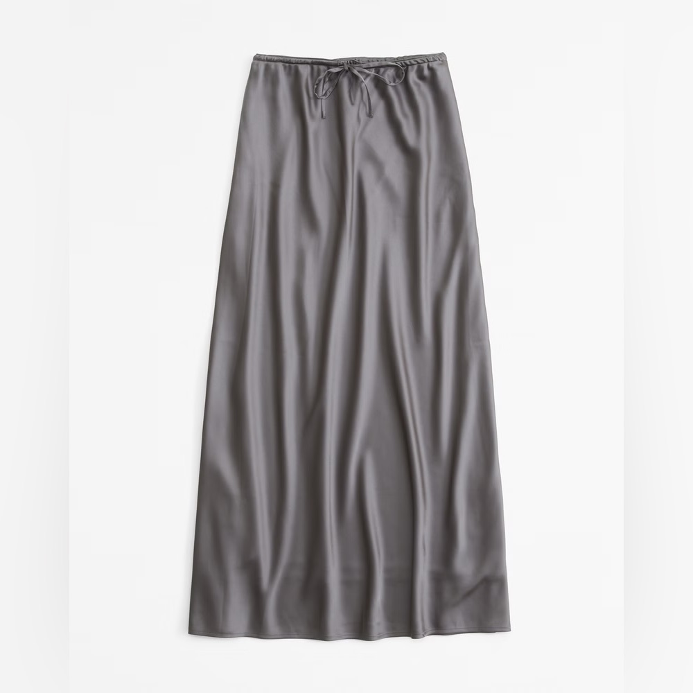 NWT Abercrombie Mid Rise Satin Maxi Skirt - Picture 3 of 5